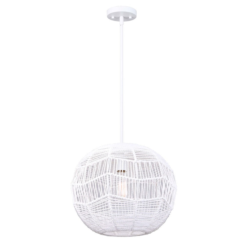 Leona One Light Pendant in Matte White - available from The Lighting Shoppe, trusted by Canadian homeowners