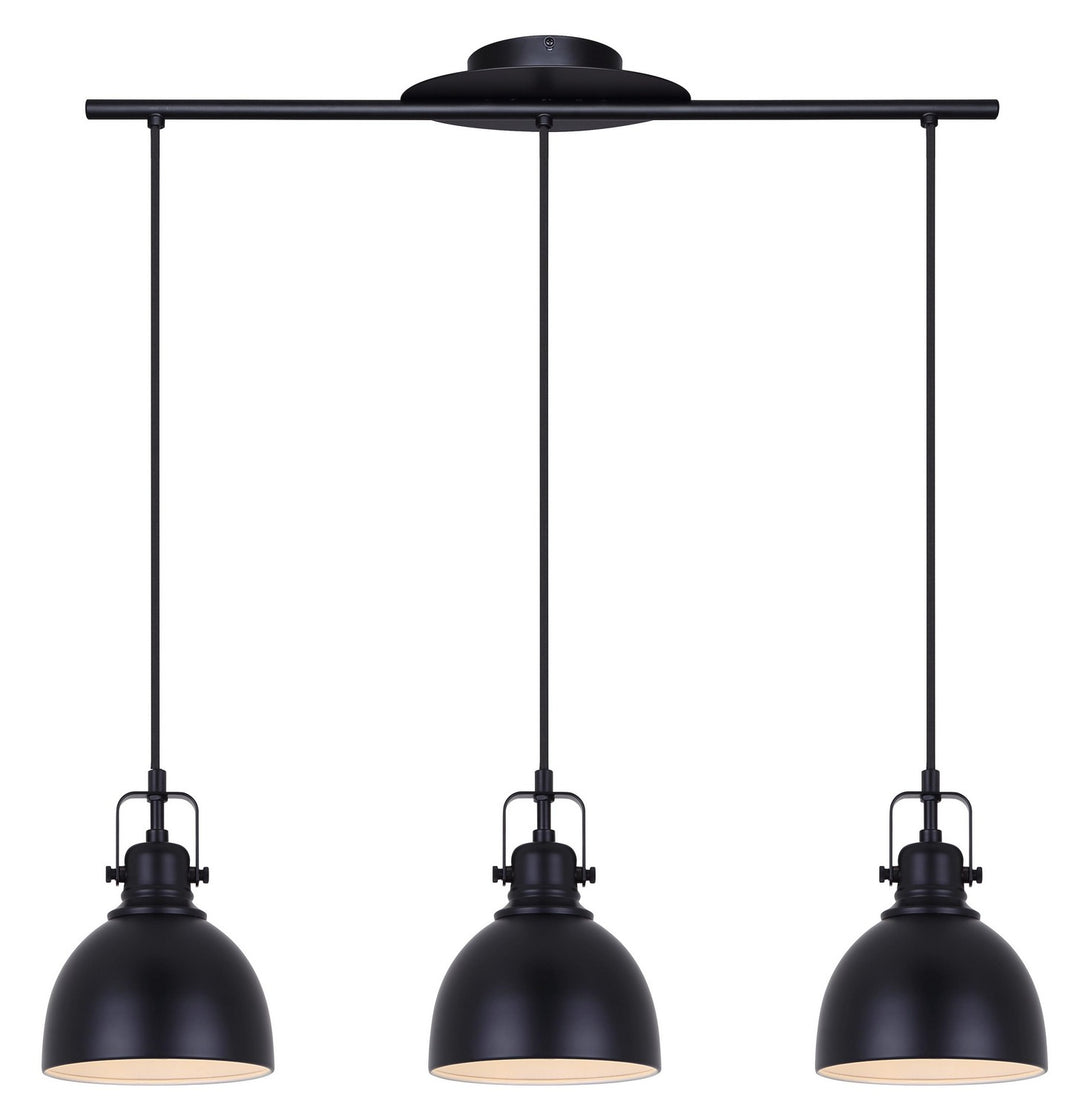 Polo Three Light Pendant in Matte Black - available from The Lighting Shoppe, trusted by Canadian homeowners