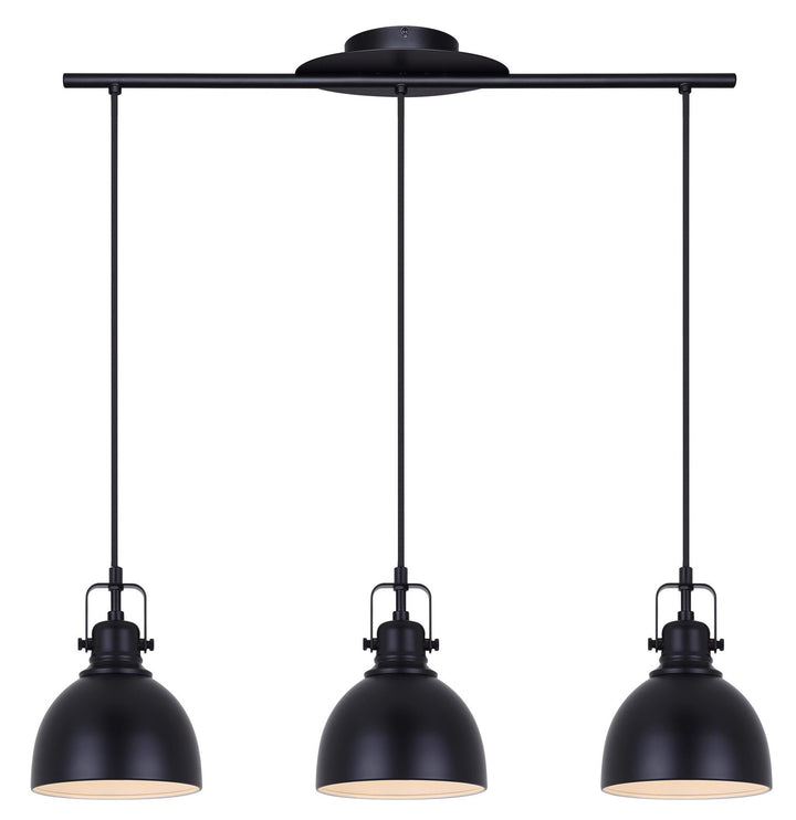 Polo Three Light Pendant in Matte Black - available from The Lighting Shoppe, trusted by Canadian homeowners