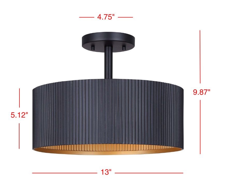 Canarm Canada - ISF1119A02BK - Two Light Semi-Flush Mount - Rexton - Matte Black