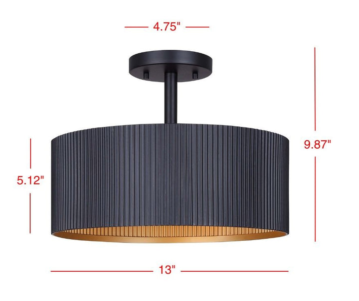 Canarm Canada - ISF1119A02BK - Two Light Semi-Flush Mount - Rexton - Matte Black