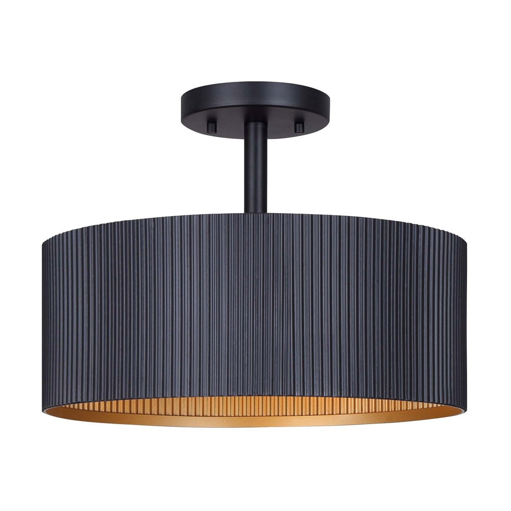 Rexton Two Light Semi-Flush Mount in Matte Black - available from The Lighting Shoppe, trusted by Canadian homeowners