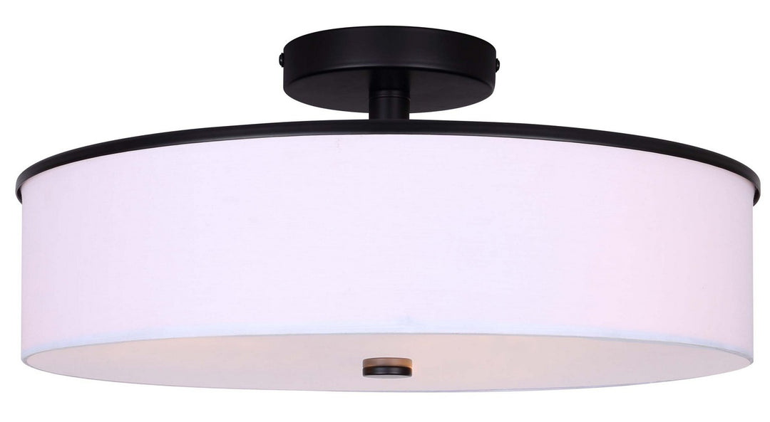 Tristan Three Light Semi-Flush Mount in Matte Black - available from The Lighting Shoppe, trusted by Canadian homeowners