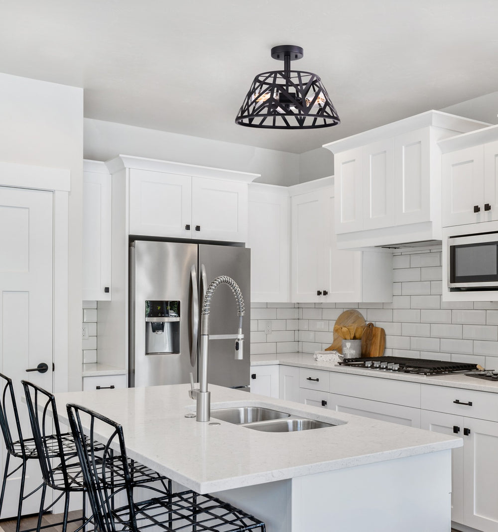 Canarm Canada - ISF635B03BK - Three Light Semi-Flush Mount - Maud - Matte Black