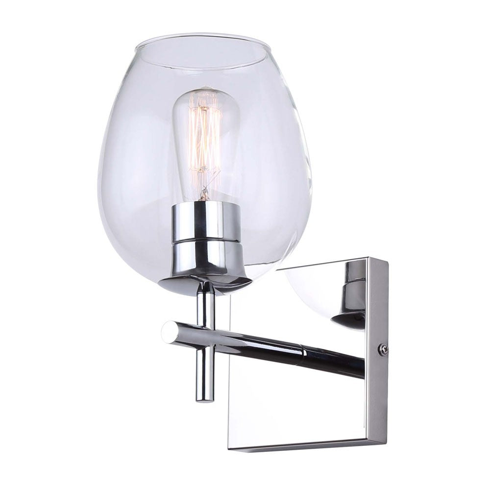 Cain One Light Vanity in Chrome - available from The Lighting Shoppe, trusted by Canadian homeowners
