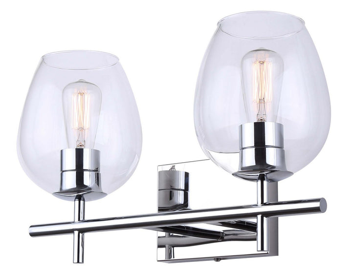 Cain Two Light Vanity in Chrome - available from The Lighting Shoppe, trusted by Canadian homeowners