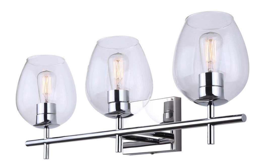 Cain Three Light Vanity in Chrome - available from The Lighting Shoppe, trusted by Canadian homeowners