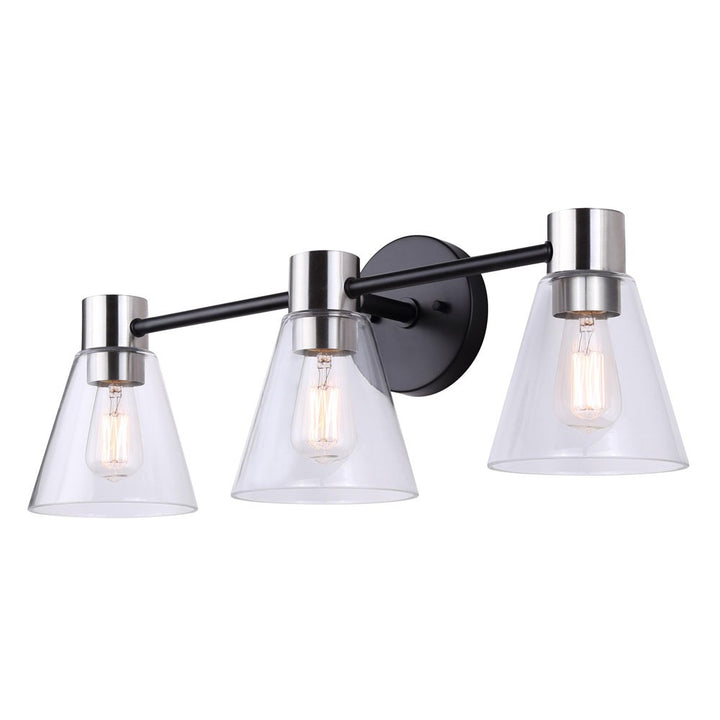 Davina Three Light Vanity in Matte Black - available from The Lighting Shoppe, trusted by Canadian homeowners