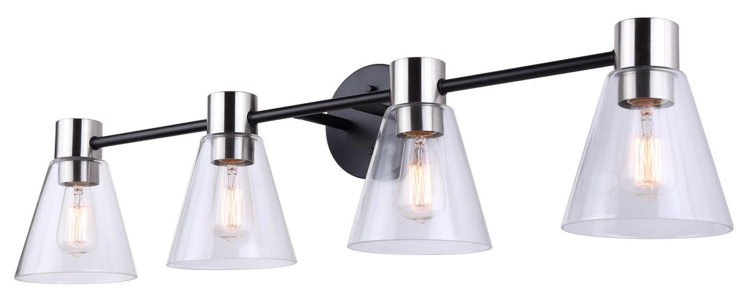 Davina Four Light Vanity in Matte Black - available from The Lighting Shoppe, trusted by Canadian homeowners