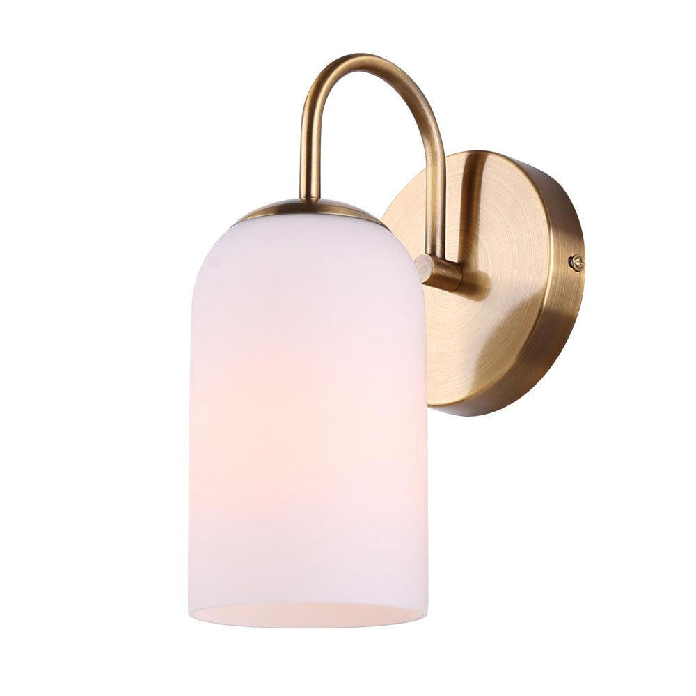 Novalee One Light Vanity in Gold - available from The Lighting Shoppe, trusted by Canadian homeowners