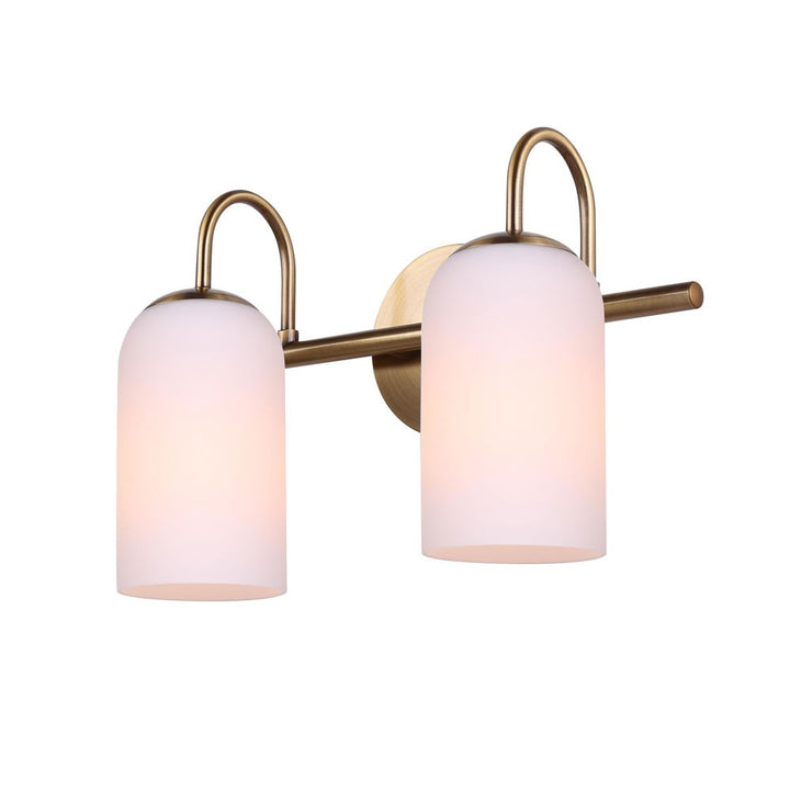 Novalee Two Light Vanity in Gold - available from The Lighting Shoppe, trusted by Canadian homeowners