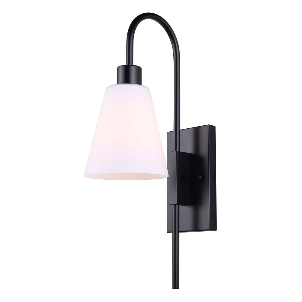 Wyler One Light Wall Sconce in Matte Black - available from The Lighting Shoppe, trusted by Canadian homeowners
