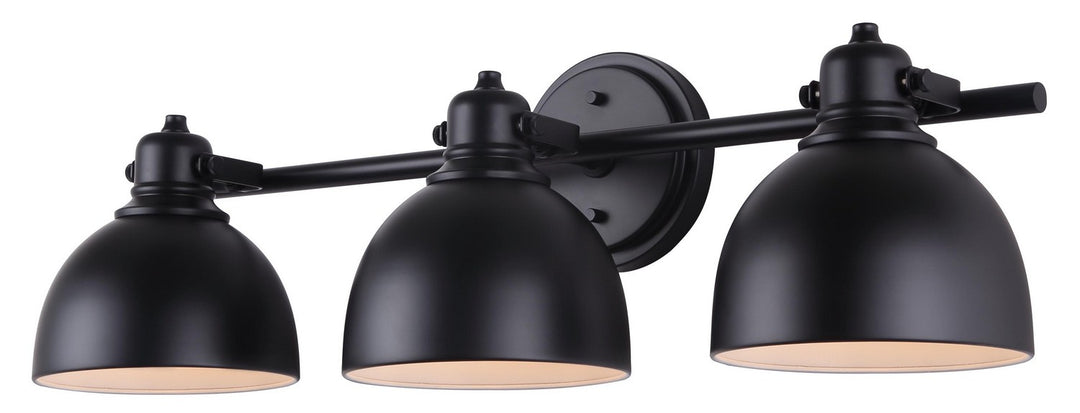 Polo Three Light Vanity in Matte Black - available from The Lighting Shoppe, trusted by Canadian homeowners