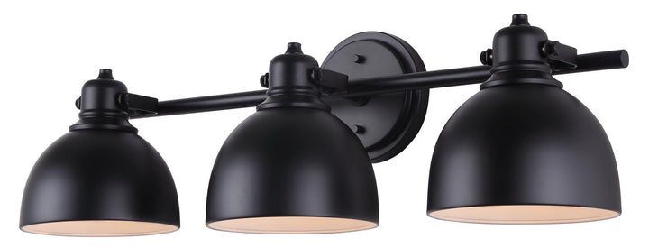 Polo Three Light Vanity in Matte Black - available from The Lighting Shoppe, trusted by Canadian homeowners