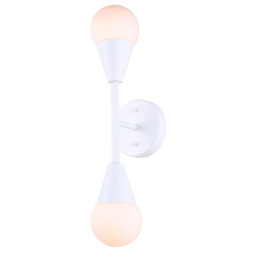 Arlowe Two Light Wall Sconce in Matte White - available from The Lighting Shoppe, trusted by Canadian homeowners
