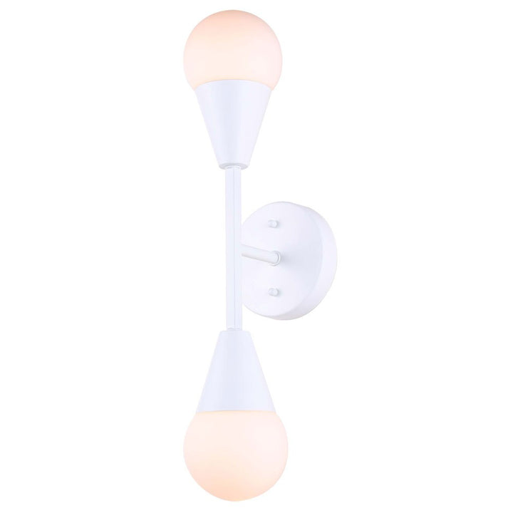 Arlowe Two Light Wall Sconce in Matte White - available from The Lighting Shoppe, trusted by Canadian homeowners