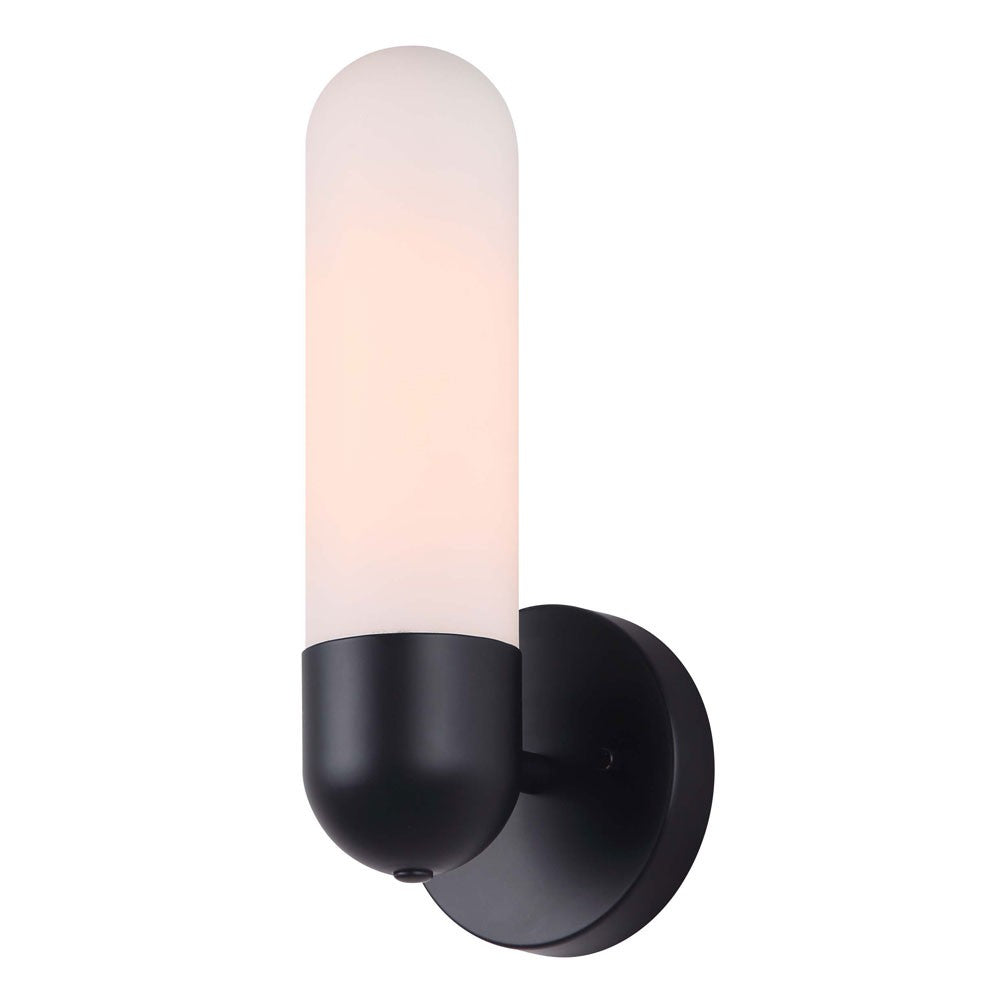 Bevin One Light Wall Sconce in Matte Black - available from The Lighting Shoppe, trusted by Canadian homeowners