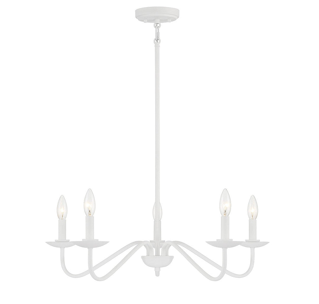 Meridian - M100120BQW - Five Light Chandelier - Bisque White