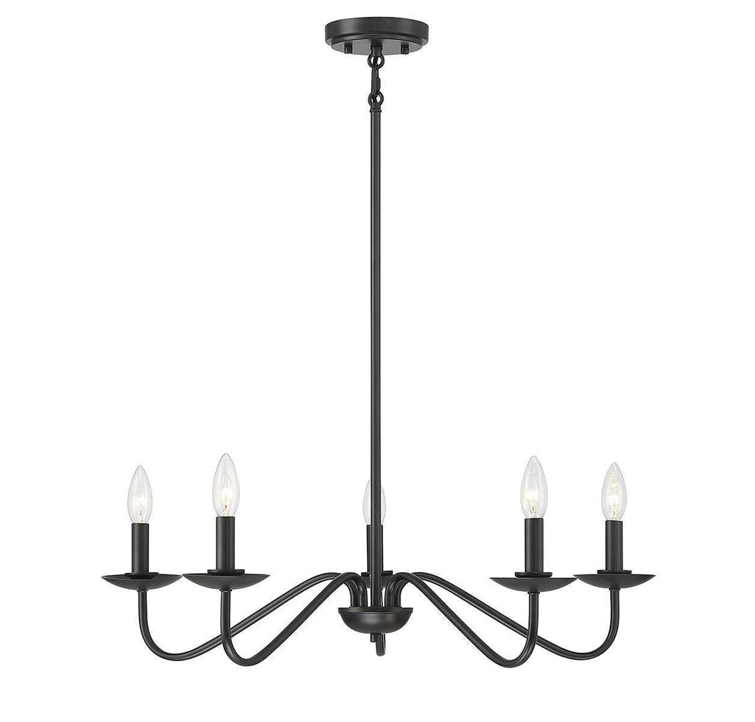 Meridian - M100120MBK - Five Light Chandelier - Matte Black