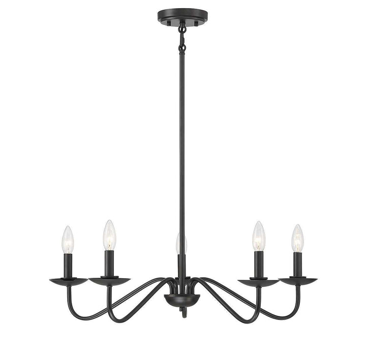 Meridian - M100120MBK - Five Light Chandelier - Matte Black