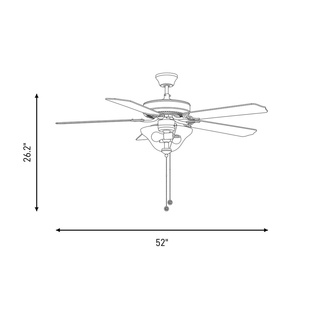 Meridian - M2019NBRV - 52" Ceiling Fan - Natural Brass