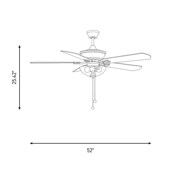 Meridian - M2026MBKRV - 52" Outdoor Ceiling Fan - Matte Black