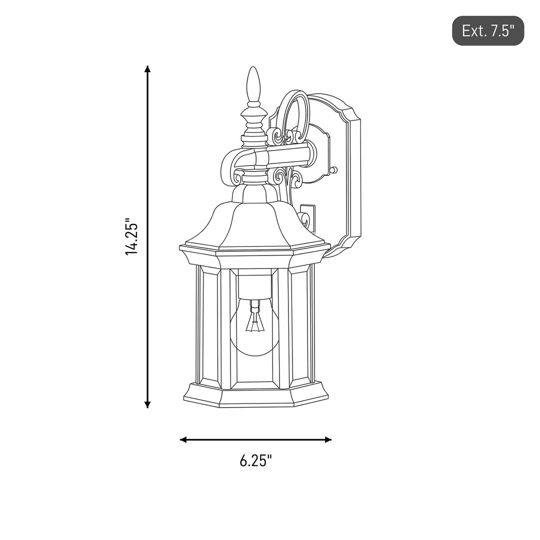 Meridian - M50056BK - One Light Outdoor Wall Lantern - Black