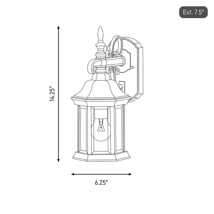 Meridian - M50056BK - One Light Outdoor Wall Lantern - Black
