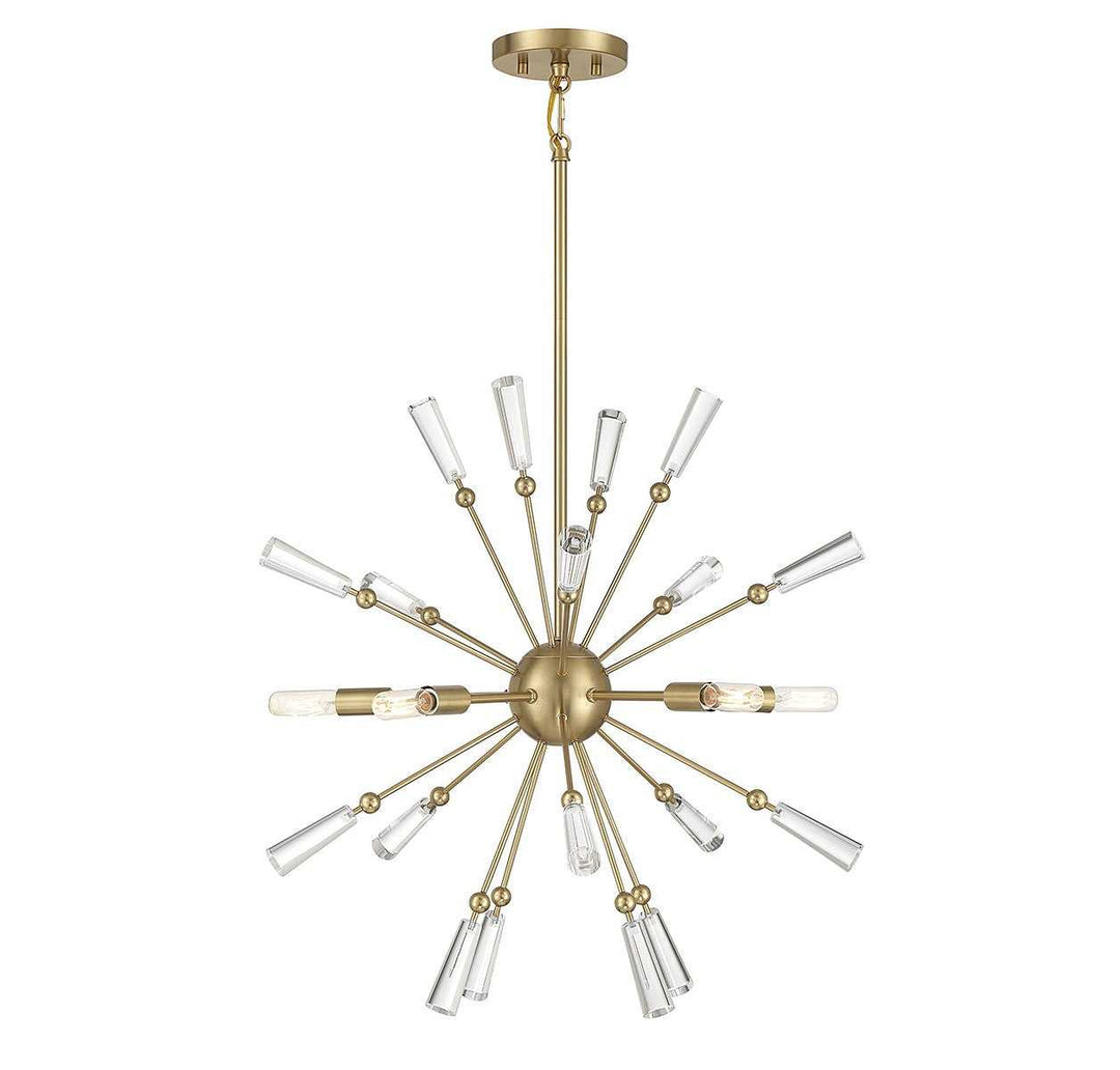 Meridian - M7028NB - Five Light Pendant - Natural Brass