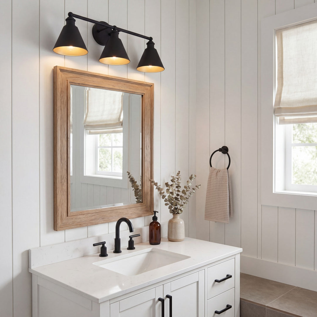 Meridian - M80064MBK - Three Light Bathroom Vanity - Matte Black