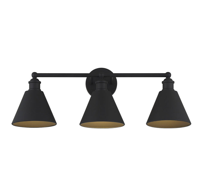 Meridian - M80064MBK - Three Light Bathroom Vanity Light - Matte Black
