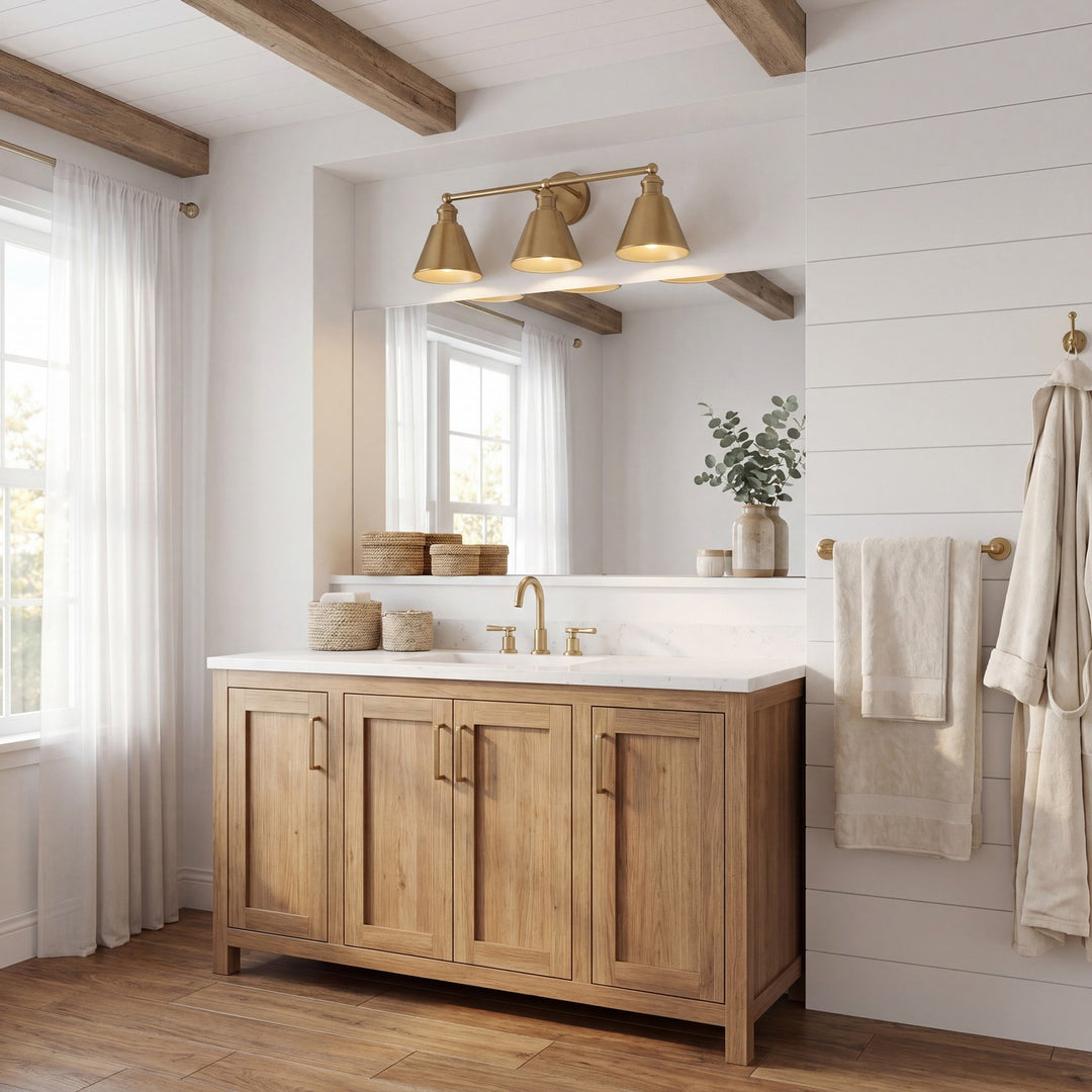 Meridian - M80064NB - Three Light Bathroom Vanity - Natural Brass
