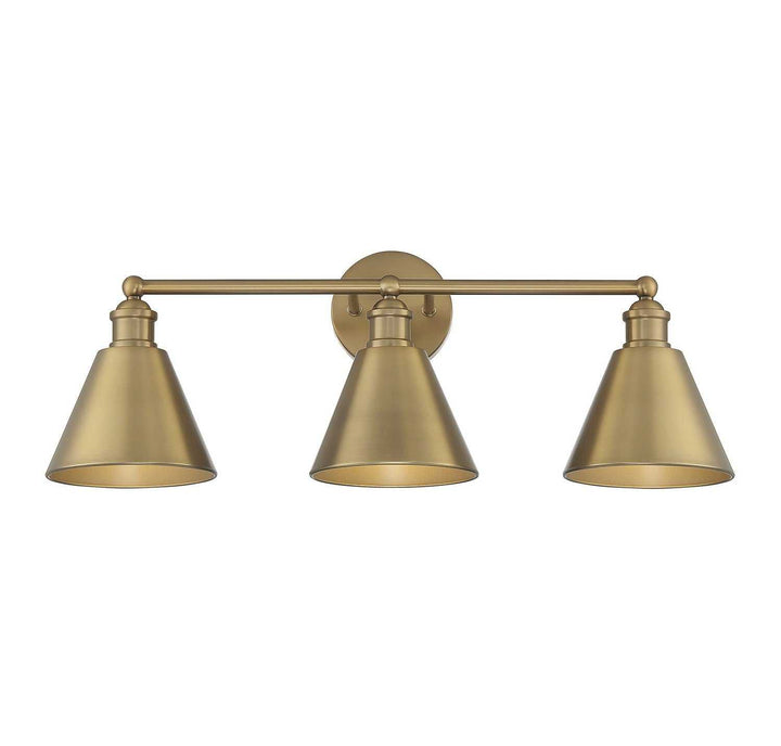Meridian - M80064NB - Three Light Bathroom Vanity Light - Natural Brass