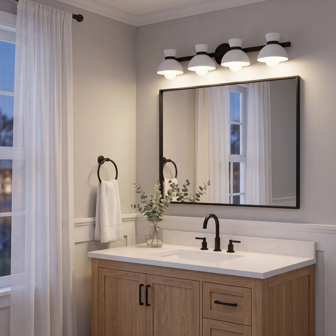 Meridian - M80076MBK - Four Light Bathroom Vanity - Matte Black