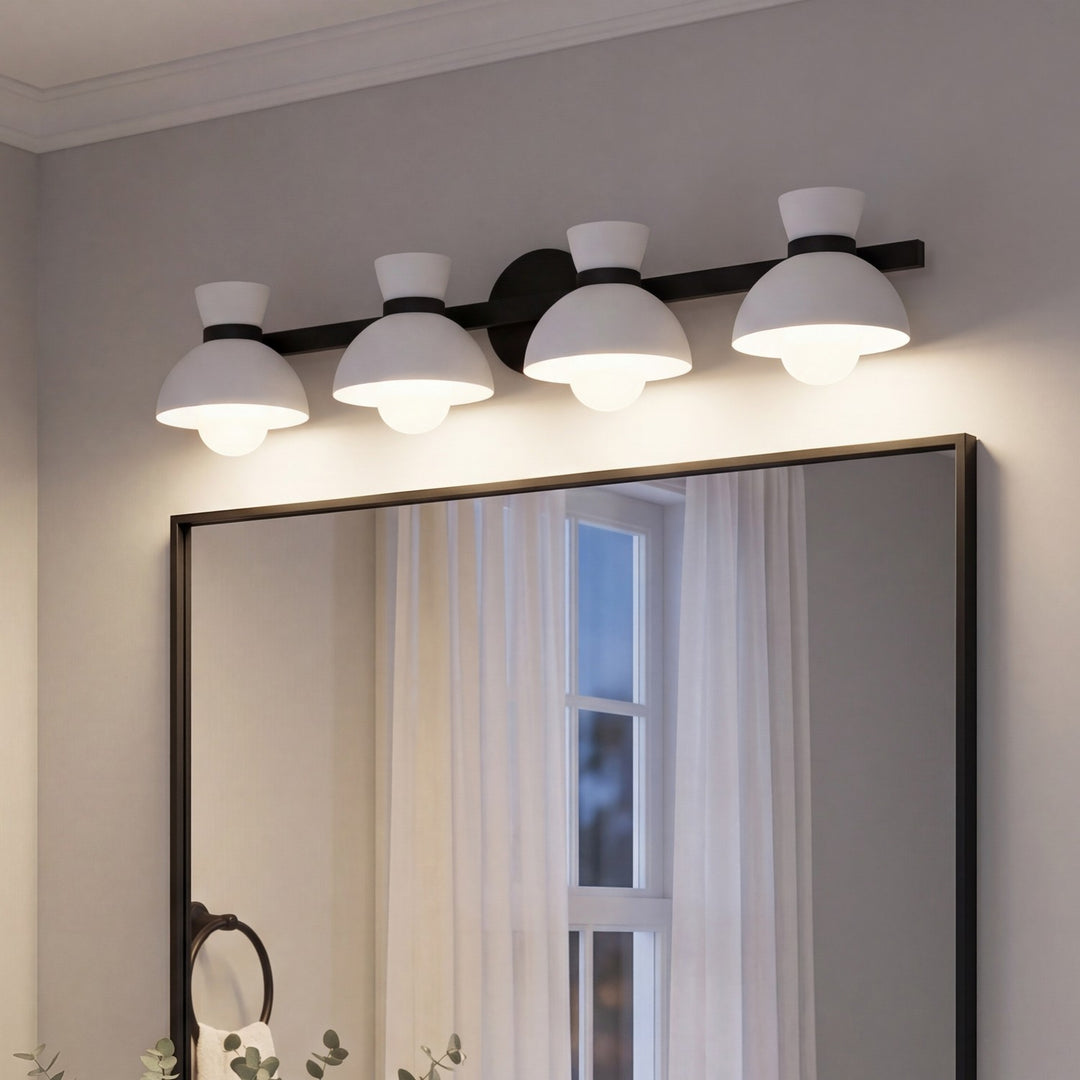 Meridian - M80076MBK - Four Light Bathroom Vanity - Matte Black