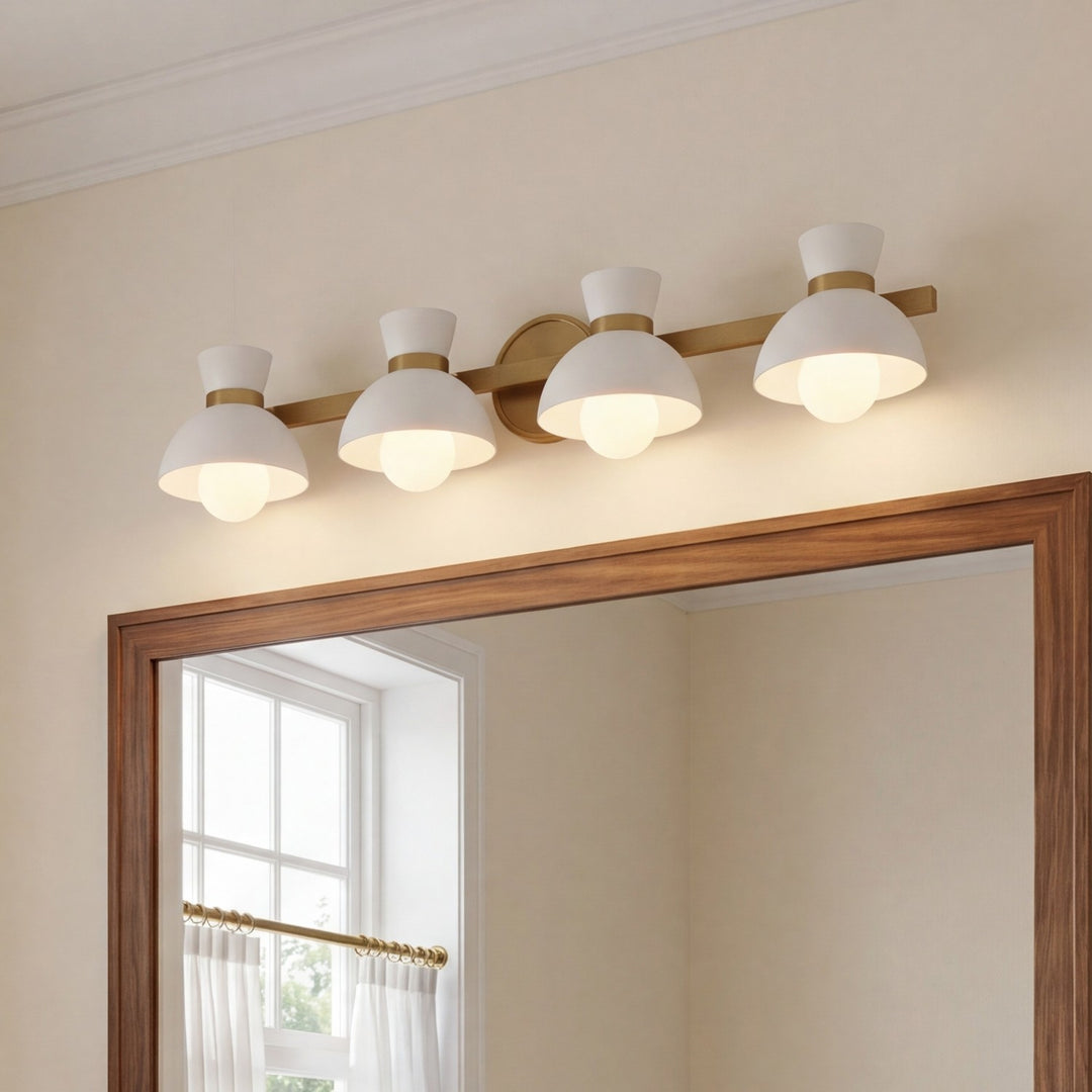 Meridian - M80076NB - Four Light Bathroom Vanity - Natural Brass