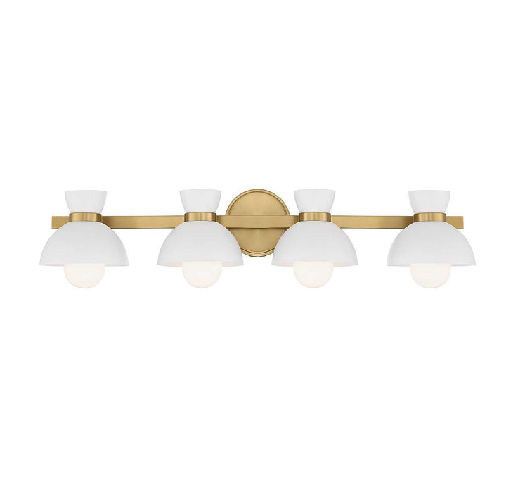 Meridian - M80076NB - Four Light Bathroom Vanity - Natural Brass