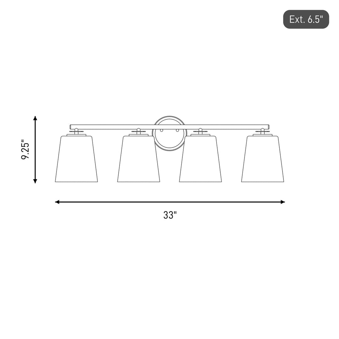 Meridian - M80079MBKNB - Four Light Bathroom Vanity - Matte Black and Natural Brass