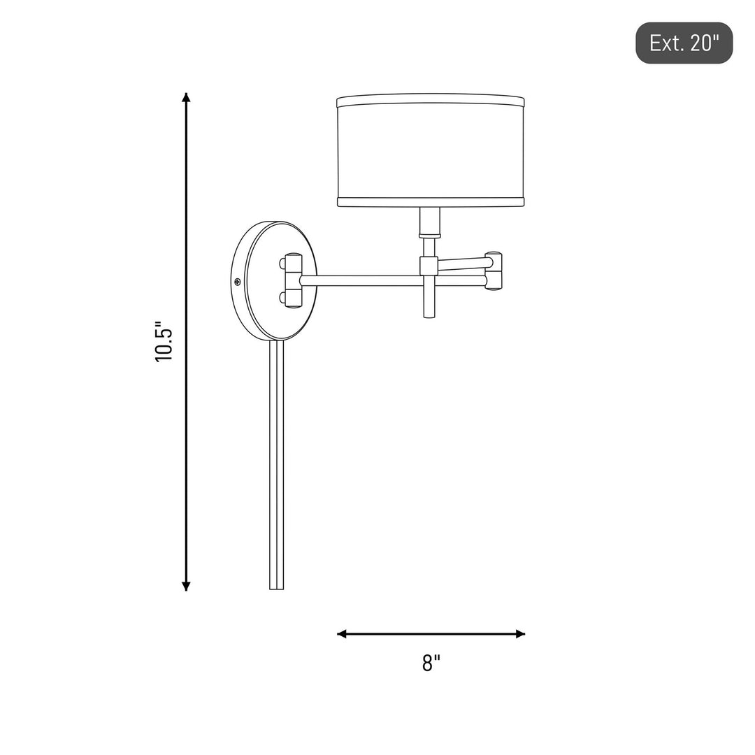 Meridian - M90082NB - One Light Wall Sconce - Natural Brass