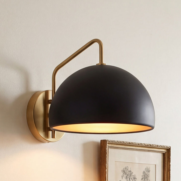 Meridian - M90094MBKNB - One Light Wall Sconce - Matte Black with Natural Brass