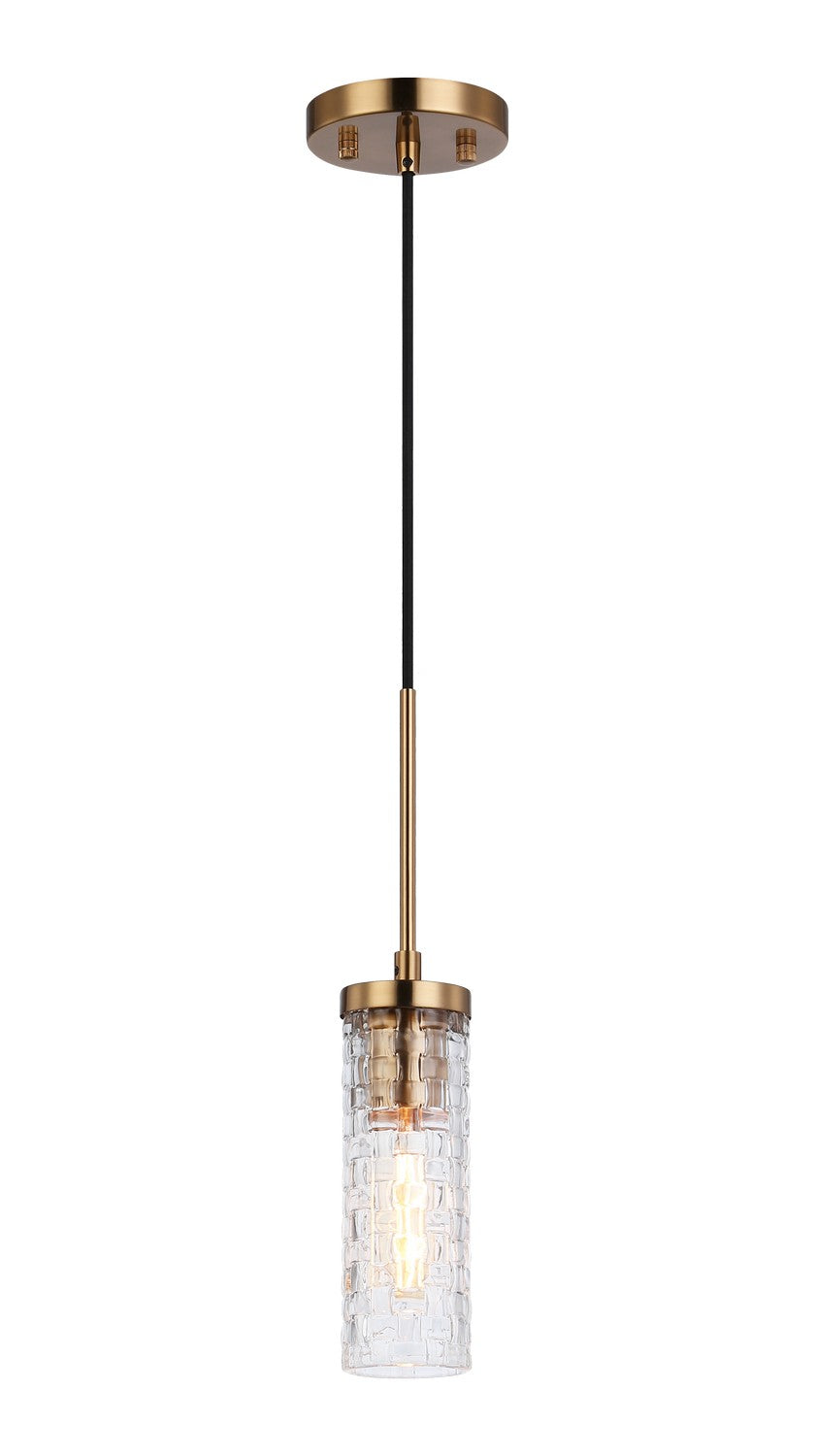 Weaver One Light Pendant in Aged Gold Brass - available from The Lighting Shoppe, trusted by Canadian homeowners