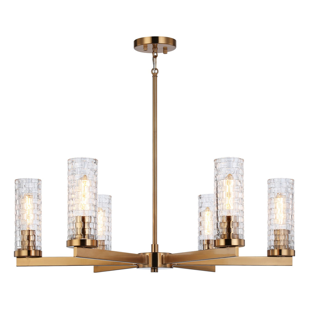 Weaver Six Light Chandelier in Aged Gold Brass - available from The Lighting Shoppe, trusted by Canadian homeowners