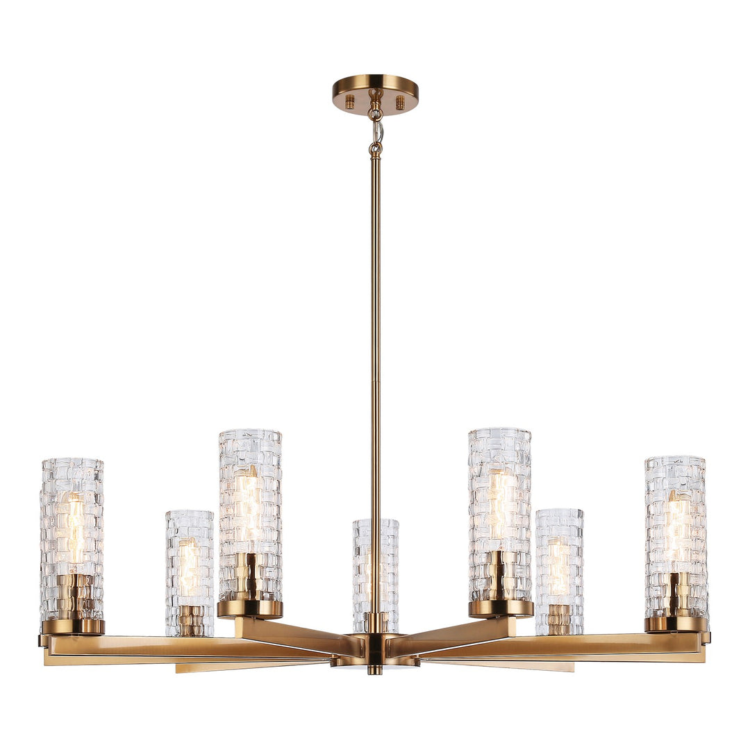 Weaver Nine Light Chandelier in Aged Gold Brass - available from The Lighting Shoppe, trusted by Canadian homeowners