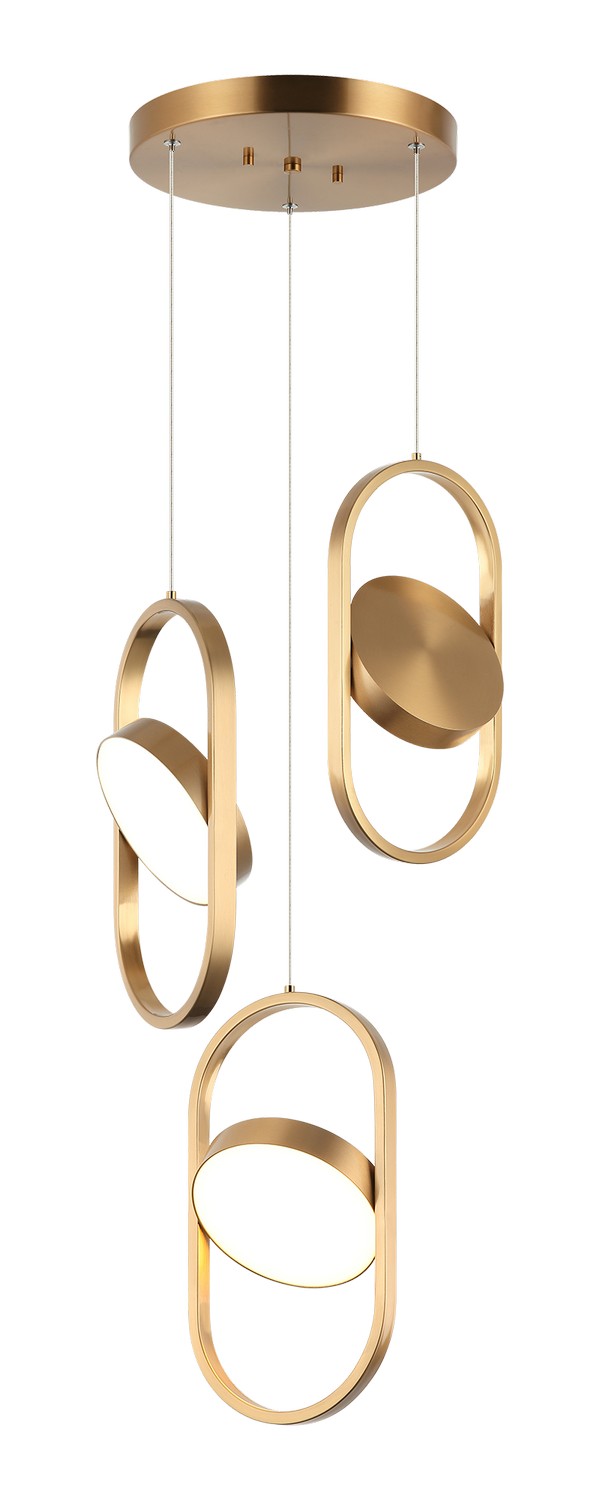 Kennedy LED Pendant in Aged Gold Brass - available from The Lighting Shoppe, trusted by Canadian homeowners