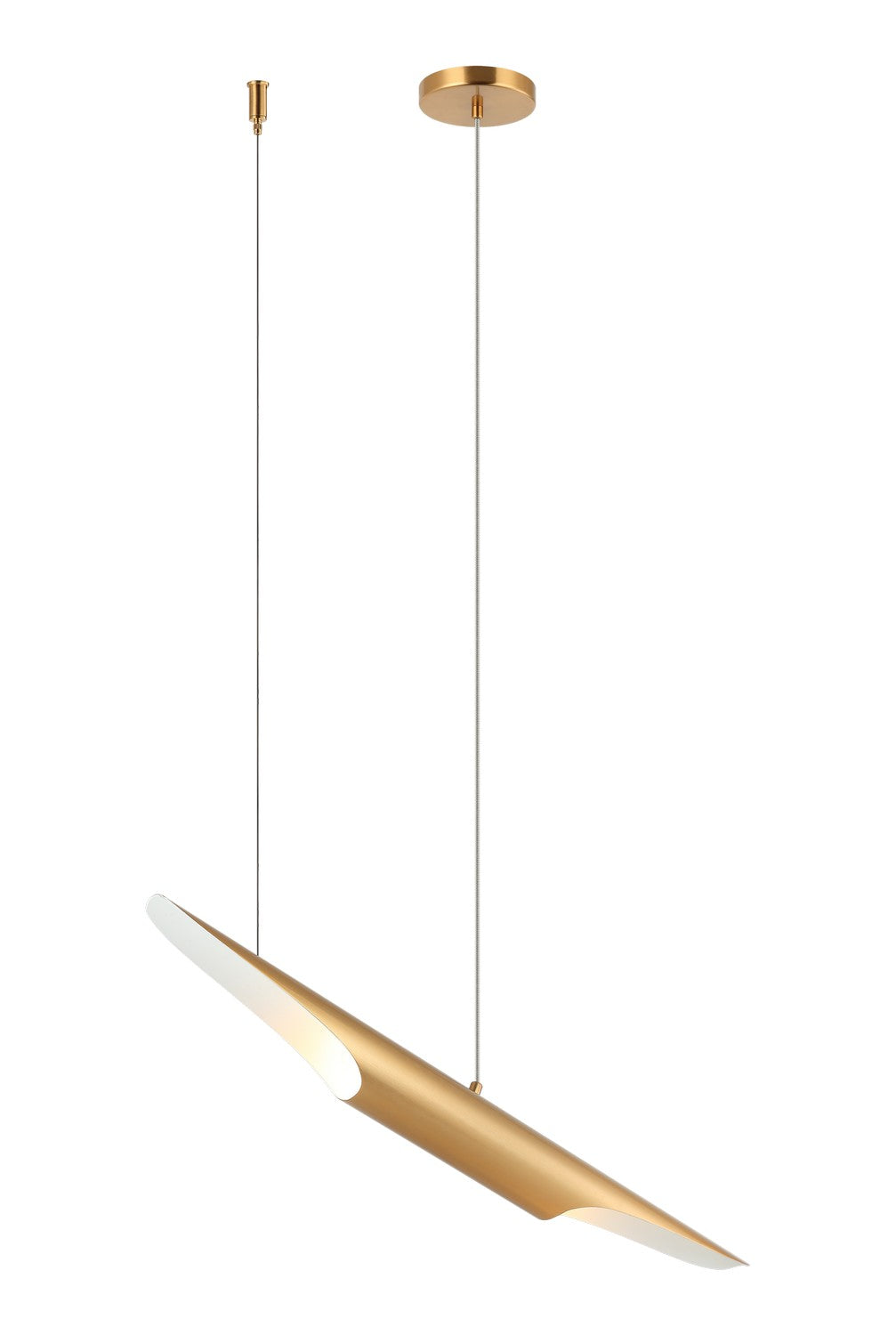 Stylus Two Light Chandelier in Aged Gold Brass - available from The Lighting Shoppe, trusted by Canadian homeowners