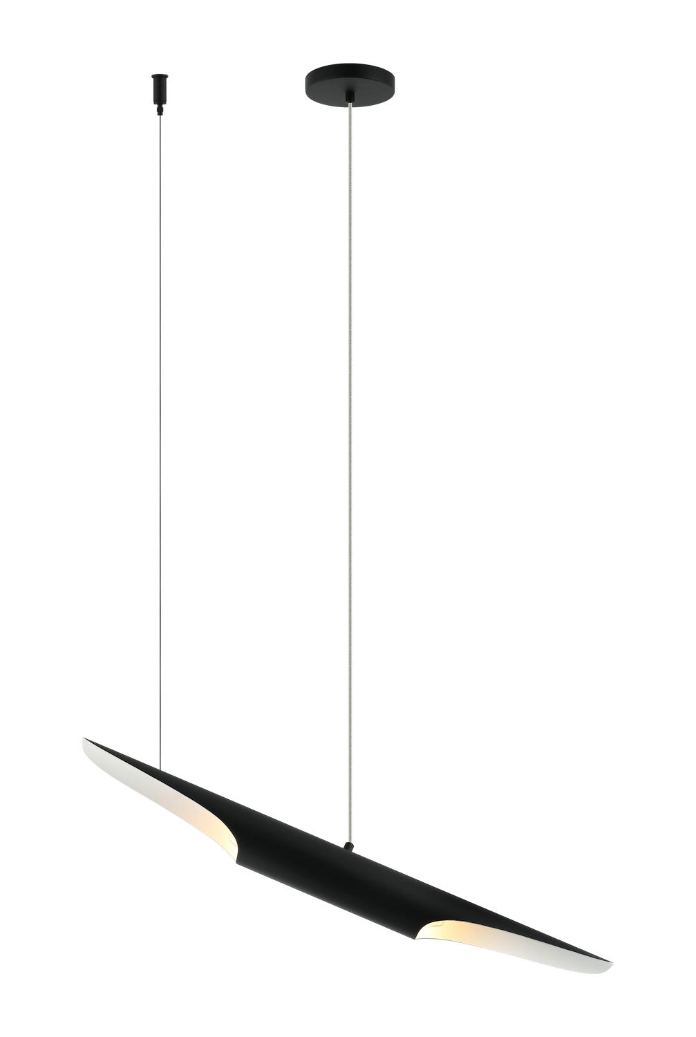 Stylus Two Light Chandelier in Matte Black - available from The Lighting Shoppe, trusted by Canadian homeowners