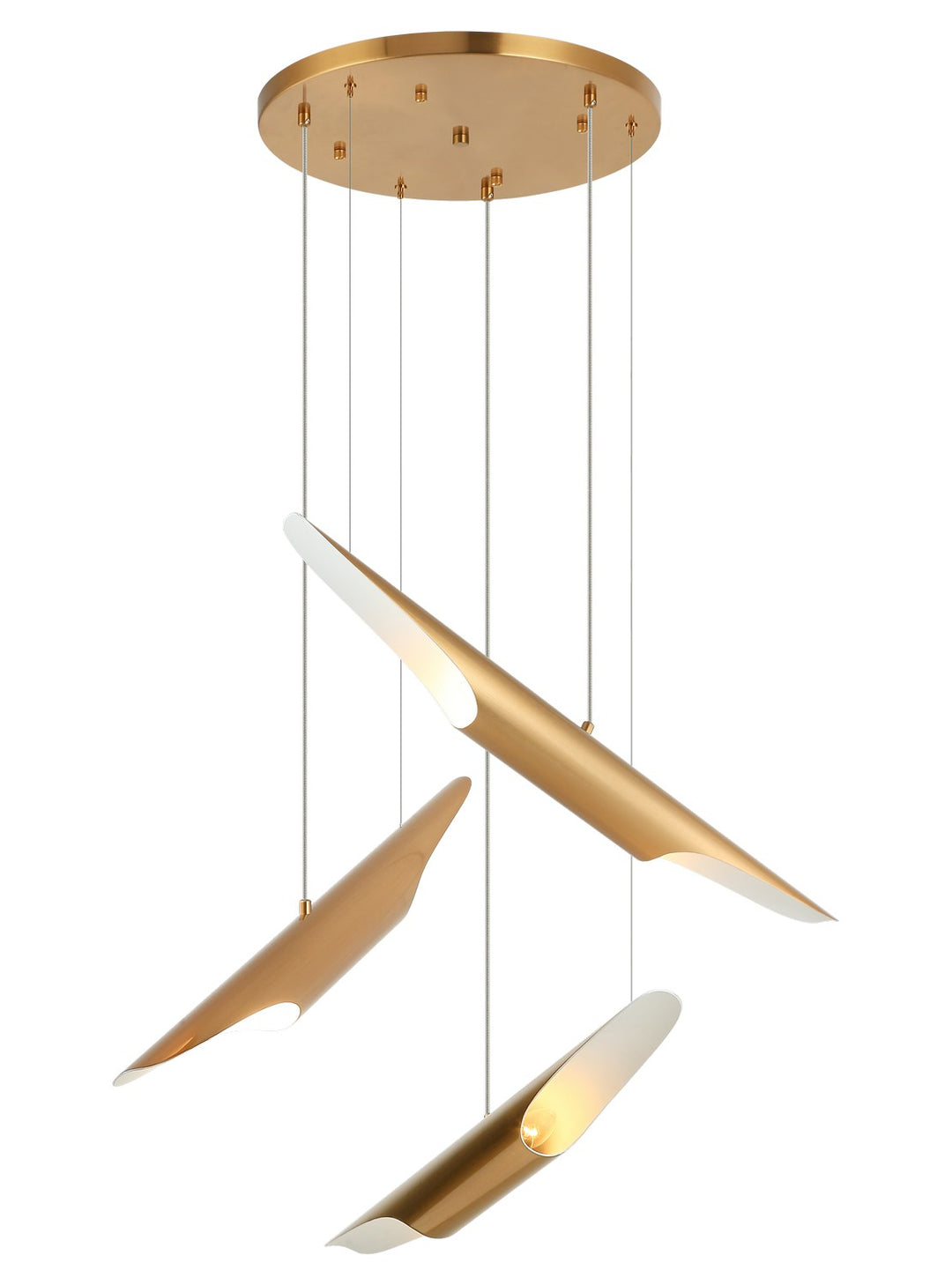 Stylus Six Light Chandelier in Aged Gold Brass - available from The Lighting Shoppe, trusted by Canadian homeowners