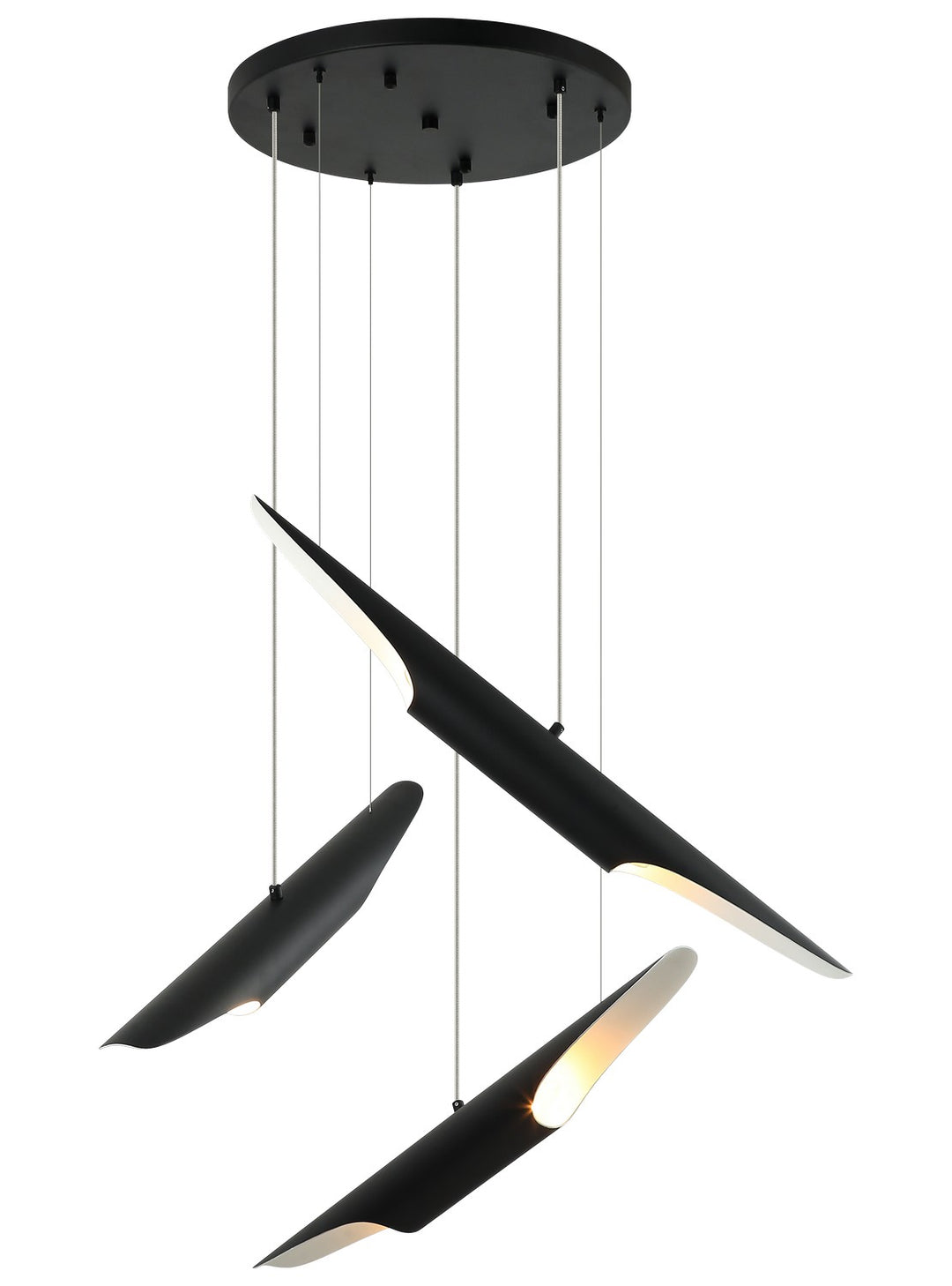 Stylus Six Light Chandelier in Matte Black - available from The Lighting Shoppe, trusted by Canadian homeowners