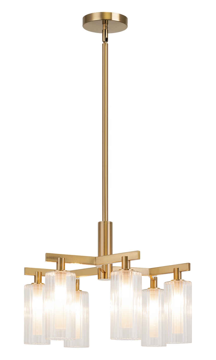Kristof Six Light Chandelier in Aged Gold Brass - available from The Lighting Shoppe, trusted by Canadian homeowners