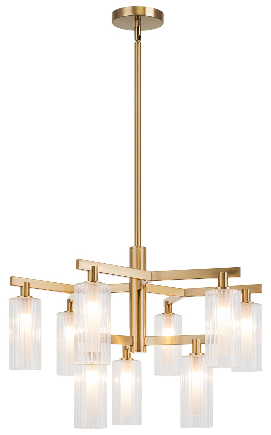 Kristof Nine Light Chandelier in Aged Gold Brass - available from The Lighting Shoppe, trusted by Canadian homeowners